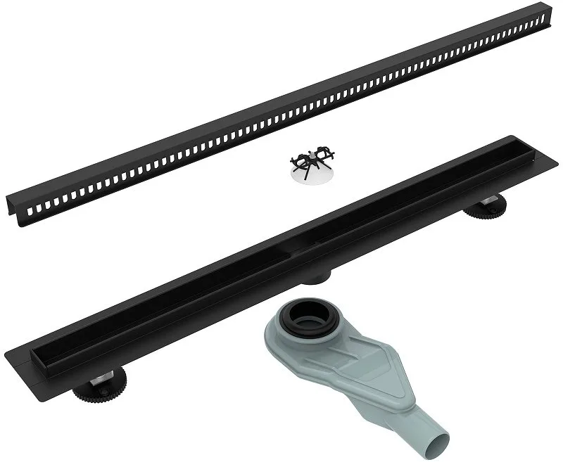 Душевой трап (лоток) Esbano Slim Side, 80 cм, матовый черный Sancos — официальный сайт