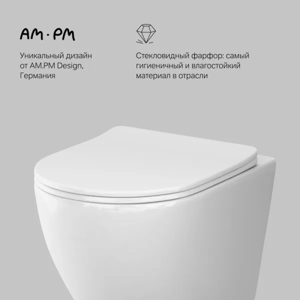 Унитаз подвесной AM.PM Like C801900SC Sancos — Оригинал