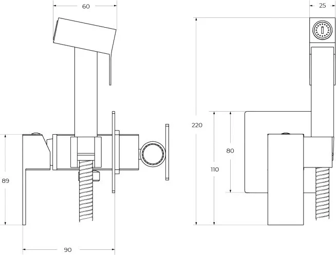 Гигиенический душ Cezares Slider SLIDER-DIF-NOP С ВНУТРЕННЕЙ ЧАСТЬЮ, матовый черный Sancos — официальный сайт
