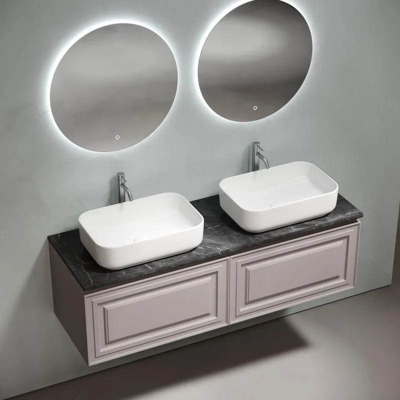 Столешница в ванную под раковину, из керамогранита Sancos Black Sky 140х46 c отверстием под смесител Sancos — официальный сайт