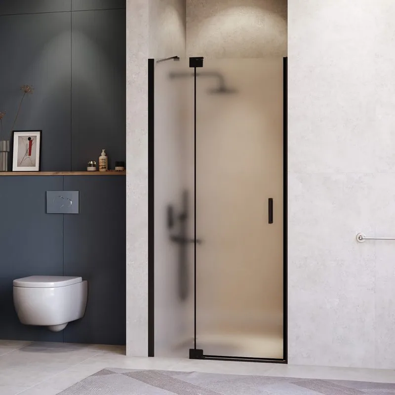 Душевая дверь в нишу RGW Hotel HO-014-B 1300х2000 профиль черный, стекло матовое Sancos — официальный сайт