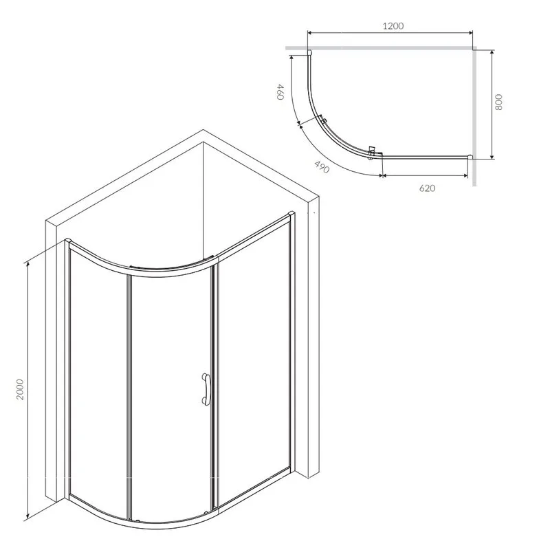 Душевой уголок AM.PM Like W83UG-302U120CG 120x80 профиль хром, стекло тонированное Sancos — официальный сайт
