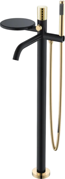 Напольный смеситель для ванны с душем Boheme Stick 129-BG, black diamond gold Sancos — Оригинал