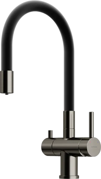 Смеситель для кухни Sancos Lucia SC4004GG с гибким изливом, вороненая сталь Sancos — Оригинал