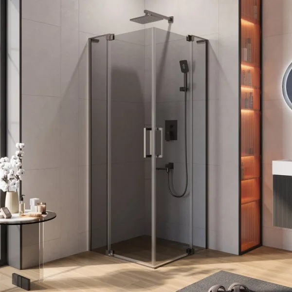 Душевой уголок Cezares Slider A 2 70/80 GRIGIO GM профиль оружейная сталь, стекло серое Sancos — Оригинал