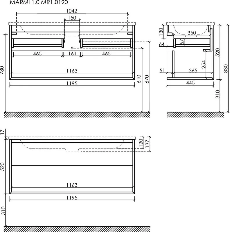 Тумба под раковину Sancos Marmi 1.0 120 подвесная дуб галифакс натуральный, MR1.0120EG Sancos — официальный сайт