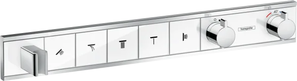 Термостатический смеситель встраиваемый Hansgrohe RainSelect 15358400, для душа, матовый белый, хром Sancos — Оригинал