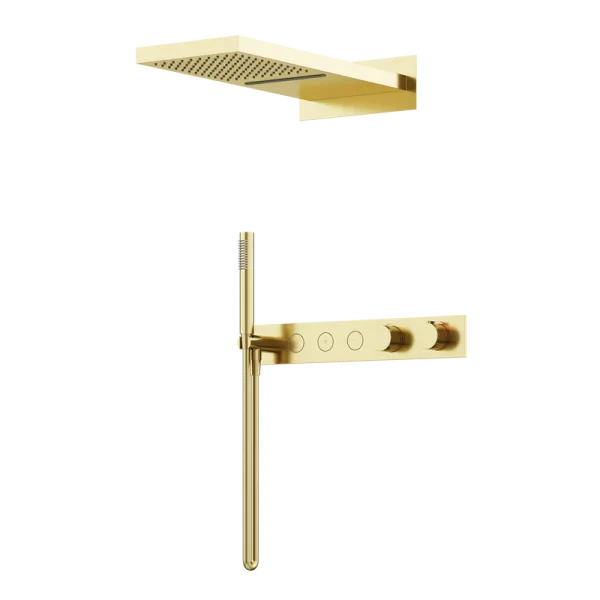Душевой комплект Sancos Linn SC9023BG С ВНУТРЕННЕЙ ЧАСТЬЮ, брашированное золото, PVD покрытие Sancos — Оригинал