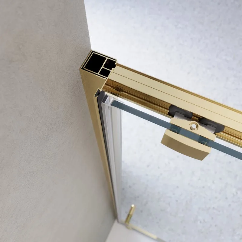 Душевая дверь в нишу BelBagno Luce BF-1-110-C-ORO профиль золото, стекло прозрачное Sancos — официальный сайт