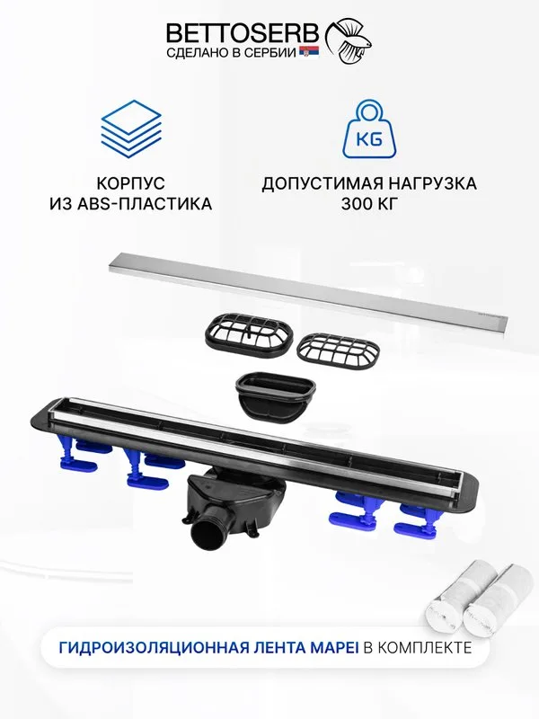 Душевой трап (лоток) BETTOSERB 750 хром Sancos — официальный сайт