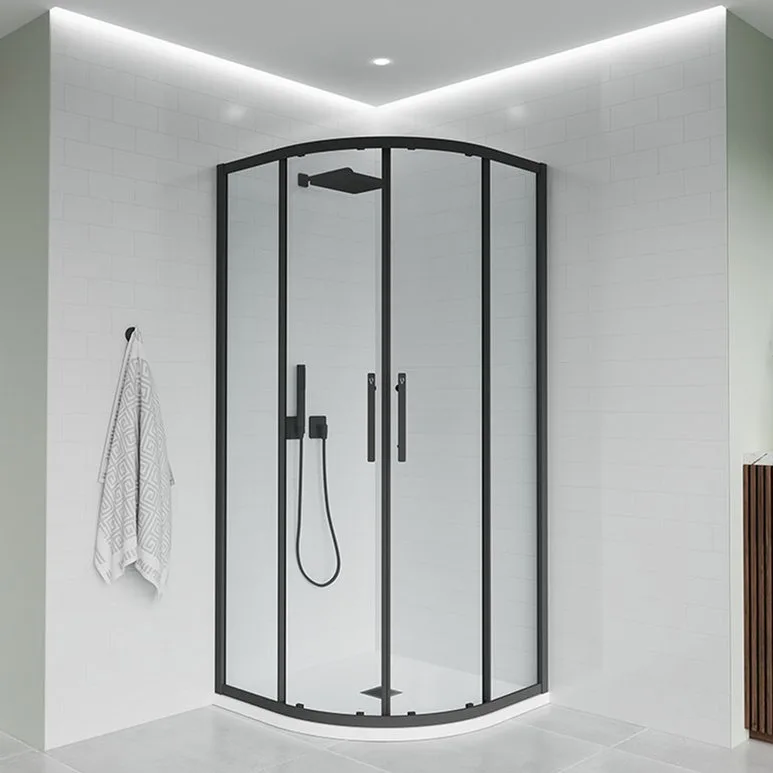 Душевой уголок Veconi Evo 200 B 80х80 см, профиль матовый черный, стекло прозрачное Sancos — официальный сайт