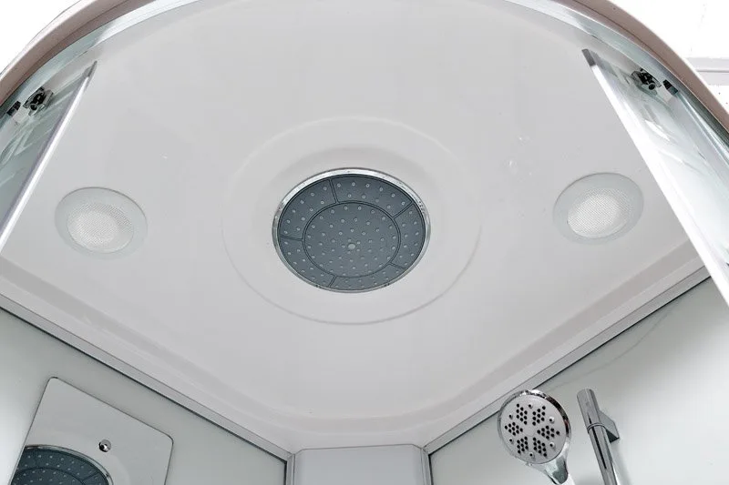 Душевая кабина DTO EM2790 LED с гидромассажем (90х90х220), средний поддон (27 см), профиль хром, сте Sancos — официальный сайт