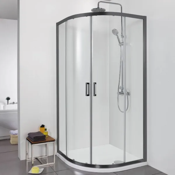 Душевой уголок AQUATEK AQ ARI RO 10020BL 100х100 см, черный матовый профиль Sancos — Оригинал