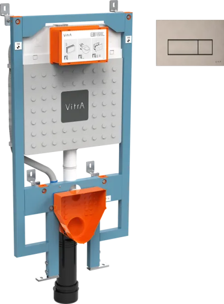 Система инсталляции для унитазов VitrA V8 768-5800-01, с кнопкой смыва Root Square 740-2395 никель Sancos — Оригинал