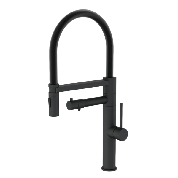 Смеситель для кухни Wonzon & Woghand WW-88458007-MB с гибким изливом, матовый черный Sancos — Оригинал