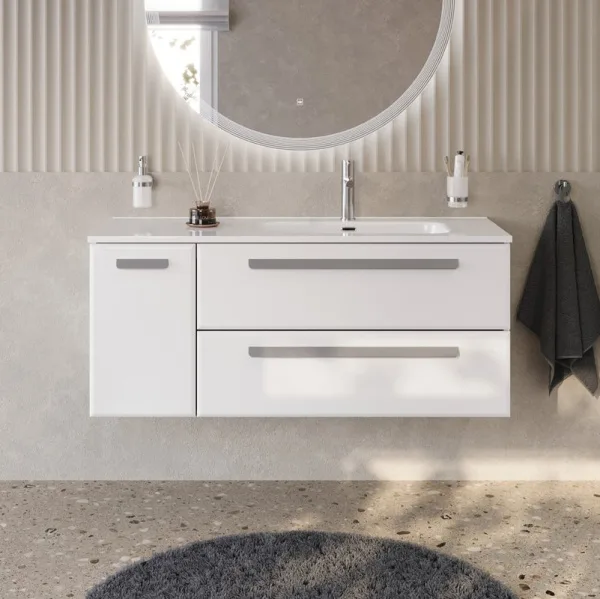 Тумба под раковину без столешницы Cezares Eco Cer-N 120 R 2 ящика, 1 дверца, bianco lucido, ручки се Sancos — Оригинал