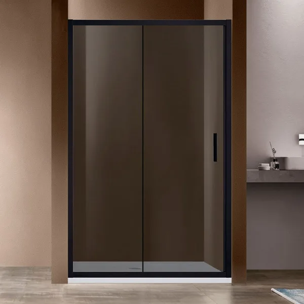 Душевая дверь в нишу Vincea Garda VDS-1G120CGB 120 см, профиль чёрный, стекло тонированное Sancos — Оригинал