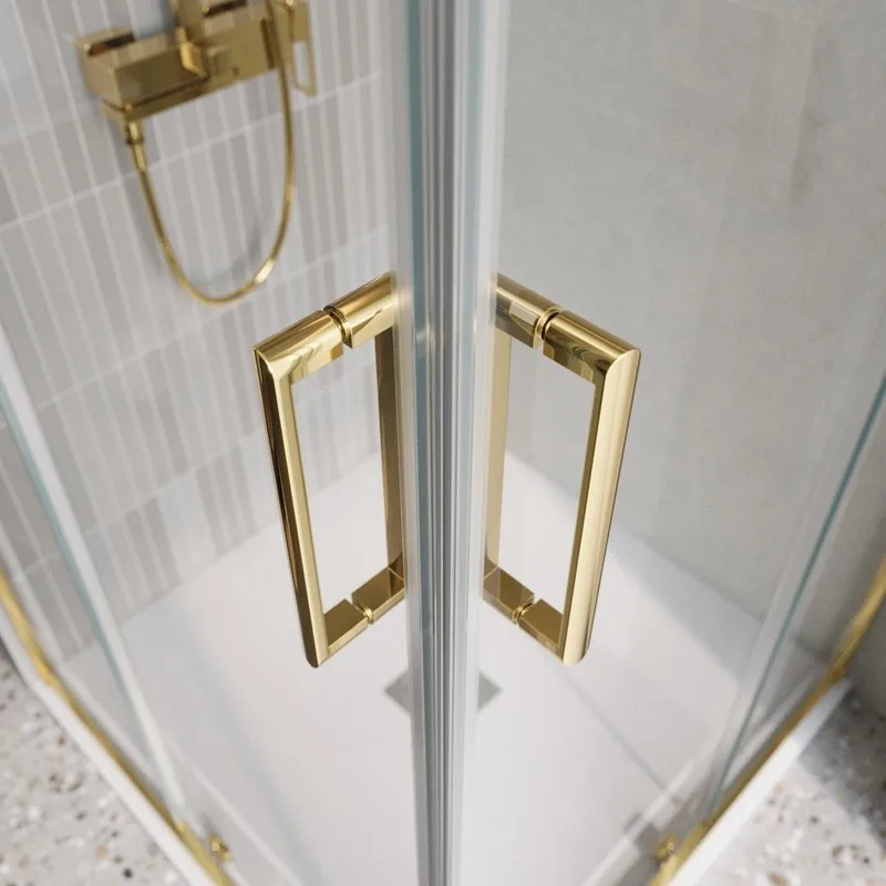 Душевой уголок BelBagno Luce A-2-80-C-ORO 80x80, профиль золото, стекло прозрачное Sancos — официальный сайт