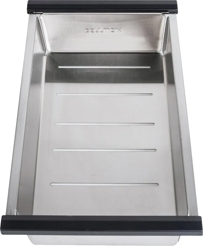Мойка кухонная Paulmark Stepia PM114651-GRM+A375-BS с коландером, серый металлик Sancos — официальный сайт