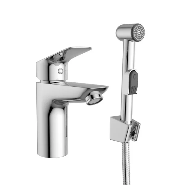 Смеситель для раковины BelBagno Due LVM/HGN-CRM-W0 с гигиеническим душем Sancos — Оригинал