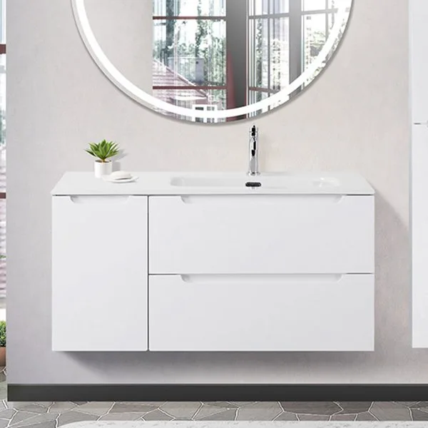 Тумба под раковину без столешницы BelBagno Etna 100 R 2 ящика, дверца, bianco lucido Sancos — Оригинал