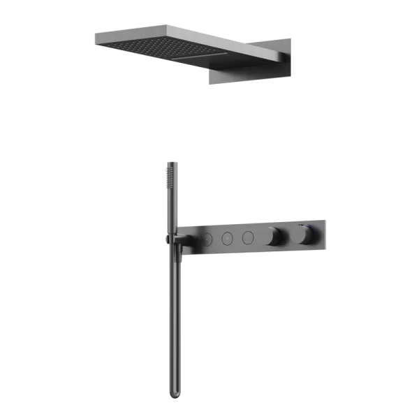Душевой комплект Sancos Linn SC9023GG С ВНУТРЕННЕЙ ЧАСТЬЮ, вороненая сталь Sancos — Оригинал