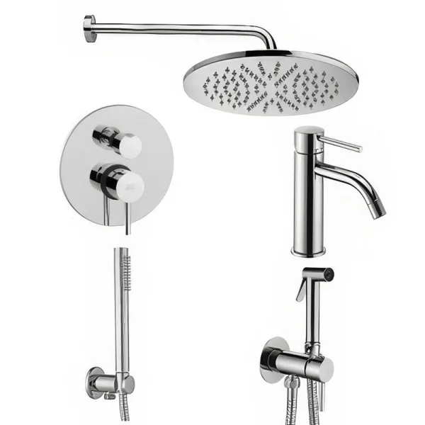 Комплект для ванной Paffoni Light KITZLIG018CR071 С ВНУТРЕННЕЙ ЧАСТЬЮ, хром Sancos — Оригинал