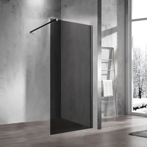 Душевая перегородка Vincea Walk-in VSW-1H100CGB 100 см, профиль матовый чёрный, стекло тонированное Sancos — Оригинал