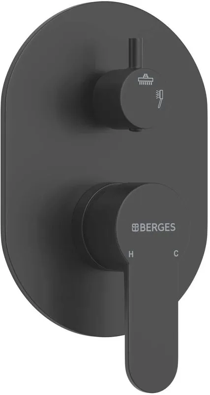 Душевой комплект Berges Ventas 3R 073008, С ВНУТРЕННЕЙ ЧАСТЬЮ, черный матовый Sancos — официальный сайт