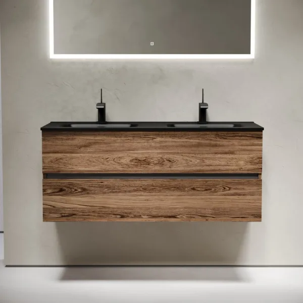 Тумба с раковиной Sancos Urban 120 двойная черная раковина CN7004MB, дуб чарльстон Sancos — Оригинал