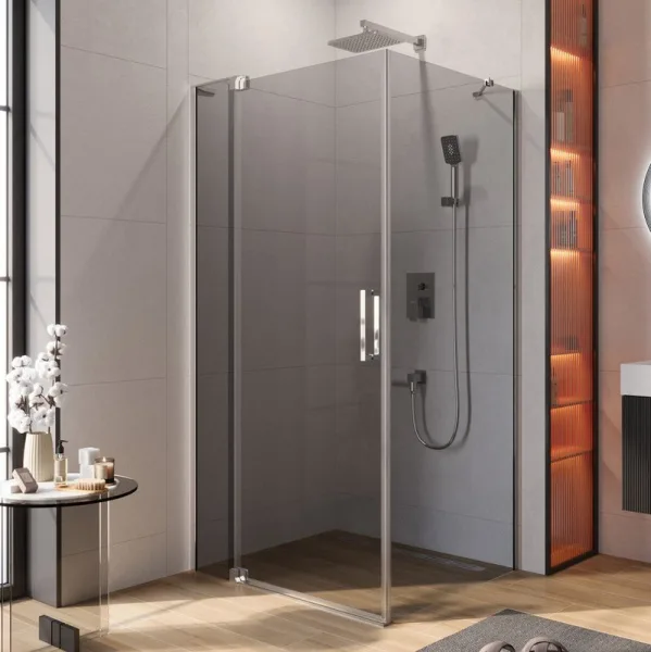 Душевой уголок Cezares Slider AH 1 100-100/110 Grigio Cr профиль хром, стекло серое Sancos — Оригинал