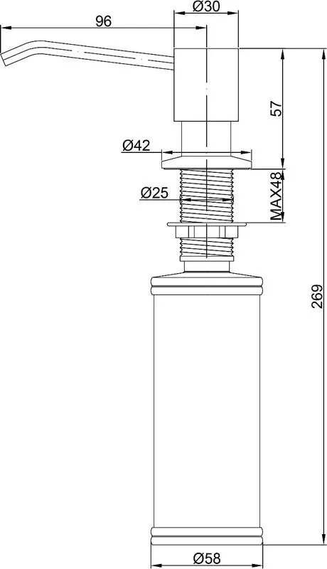 Дозатор для кухонной мойки Paulmark Rein D002-BG брашированное золото Sancos — официальный сайт