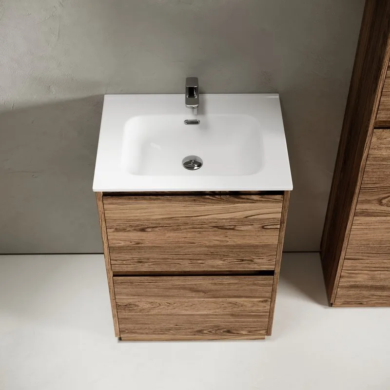 Тумба с раковиной Sancos Libra Floor 60 дуб чарльстон, белая раковина CN7001 Sancos — официальный сайт
