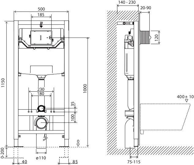 Комплект Инсталляция BelBagno BB001-120 + Кнопка Sfera BB014-SR-BIANCO белая Sancos — официальный сайт
