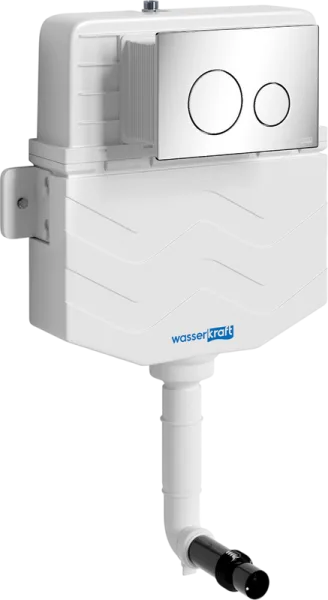 Смывной бачок скрытого монтажа Wasserkraft Aller 10TLT.031.ME.CH02, с кнопкой смыва хром Sancos — Оригинал