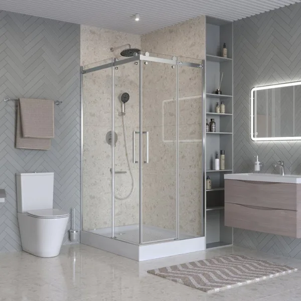 Душевой уголок BelBagno Marino 2 AH-2-120/90-C-CR 120x90, профиль хром, стекло прозрачное Sancos — Оригинал