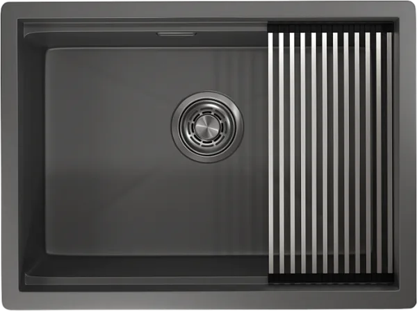 Мойка кухонная Granula Kitchen Space 6045U, графит матовый Sancos — Оригинал