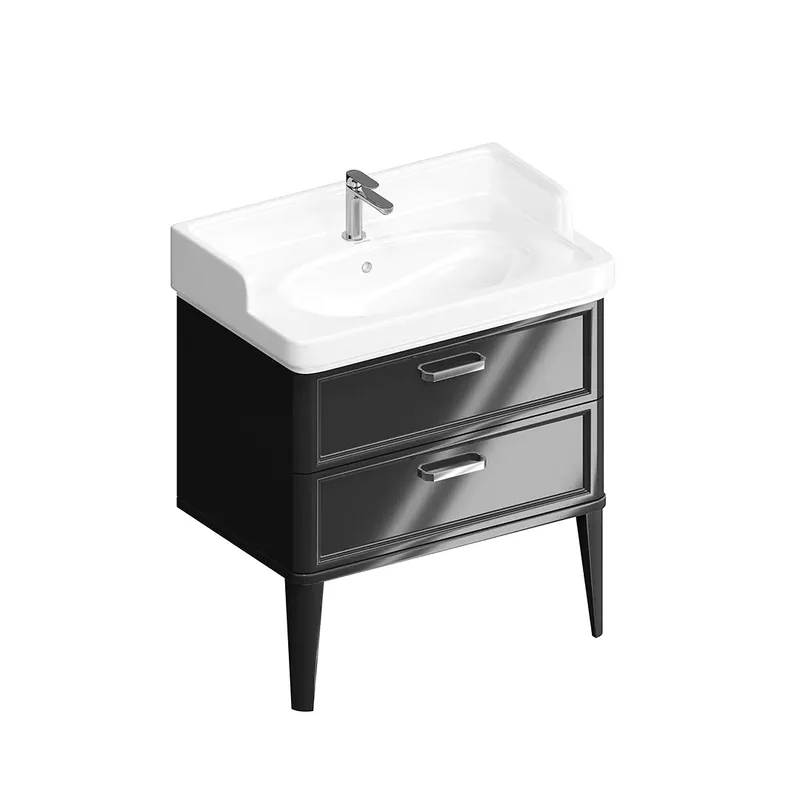Тумба под раковину без столешницы KERAMA MARAZZI Pompei 80 напольная, с 2 ящиками, глянцевая черная Sancos — официальный сайт