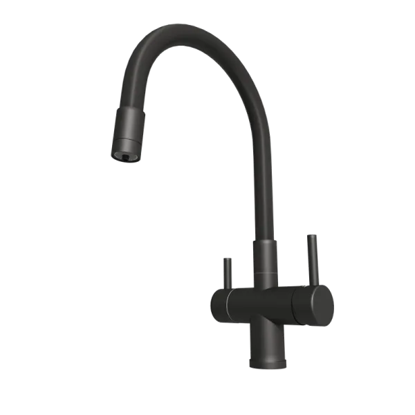 Смеситель для кухни Emar Steel ЕС - 3015 black Sancos — Оригинал
