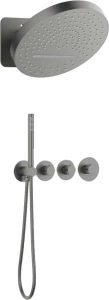 Душевой комплект Timo Saona SX-2329/18SM, С ВНУТРЕННЕЙ ЧАСТЬЮ, с термостатом, черное золото Sancos — Оригинал