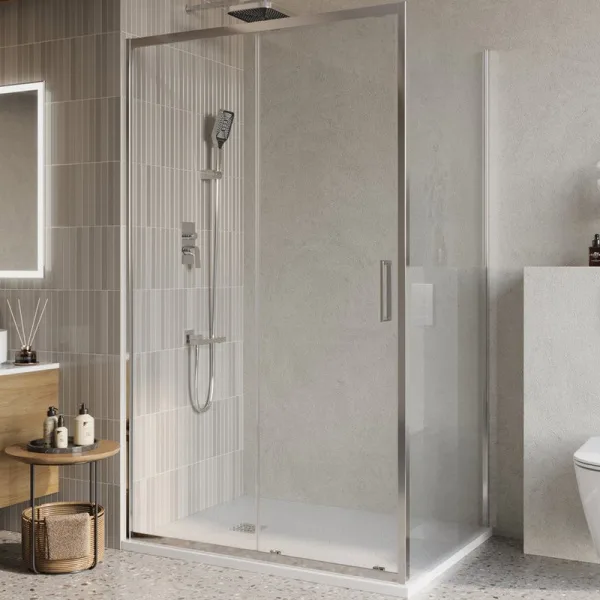 Душевой уголок BelBagno Luce AH-1-120/100-C-Cr профиль хром, стекло прозрачное Sancos — Оригинал