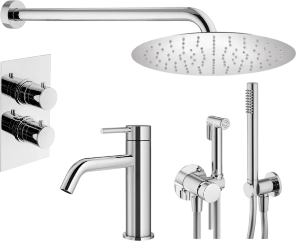 Комплект для ванной Plumberia Selection Ixo KITZXOT18QCR53 С ВНУТРЕННЕЙ ЧАСТЬЮ, хром Sancos — Оригинал