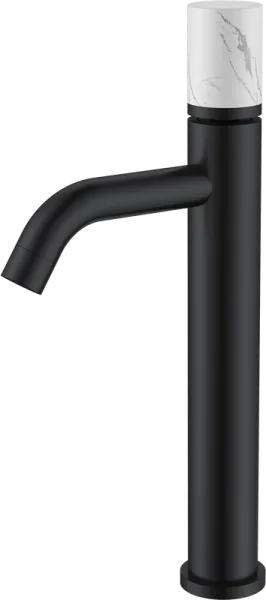 Смеситель для раковины Boheme Stick 122-B-MR-W черный, белый мрамор Sancos — Оригинал