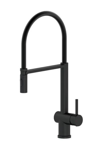Смеситель для кухни Wonzon & Woghand WW-88438003-MB с гибким изливом, матовый черный Sancos — Оригинал