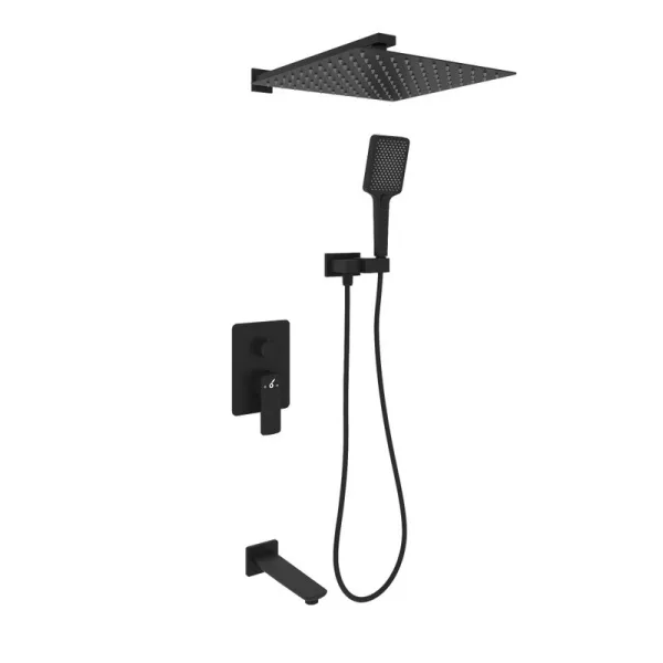 Душевой комплект Oliveeka D OL-88939003-MB С ВНУТРЕННЕЙ ЧАСТЬЮ, черный матовый Sancos — Оригинал