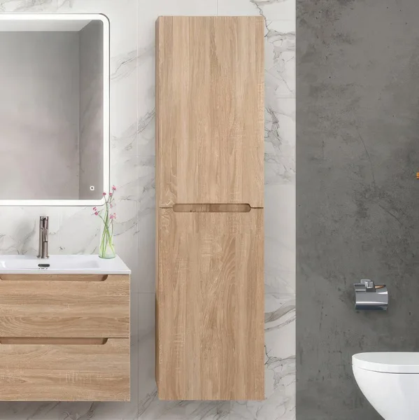 Шкаф-пенал для ванной BelBagno Etna 40 R rovere bianco Sancos — Оригинал