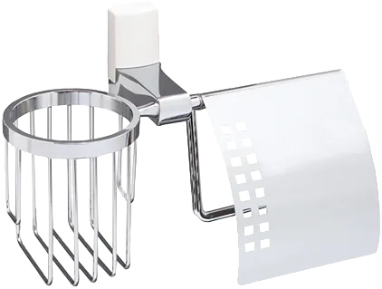 Держатель туалетной бумаги Wasserkraft Leine White K-5059White с держателем освежителя воздуха Sancos — Оригинал