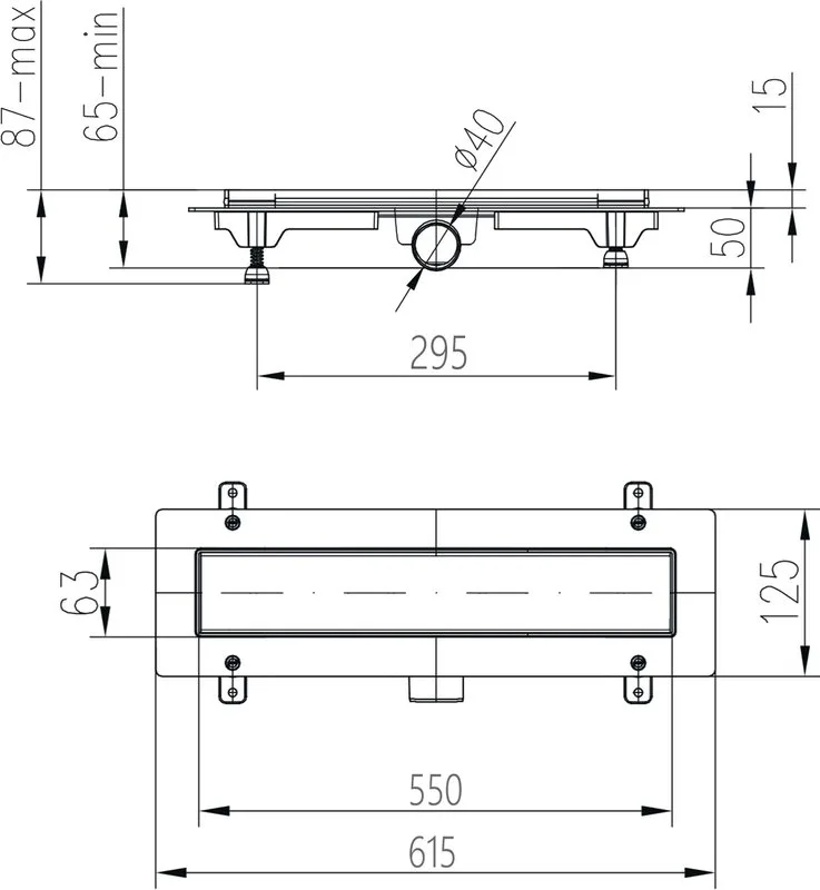 Душевой трап (лоток) MCH Chudej Line CH550LN, 55 см, хром Sancos — официальный сайт