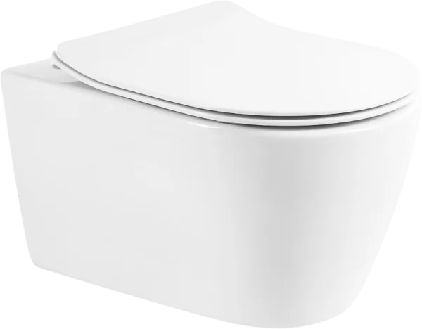 Унитаз подвесной BelBagno Marino BB105CHR BB2034SC с микролифтом, безободковый, глянцевый белый Sancos — Оригинал