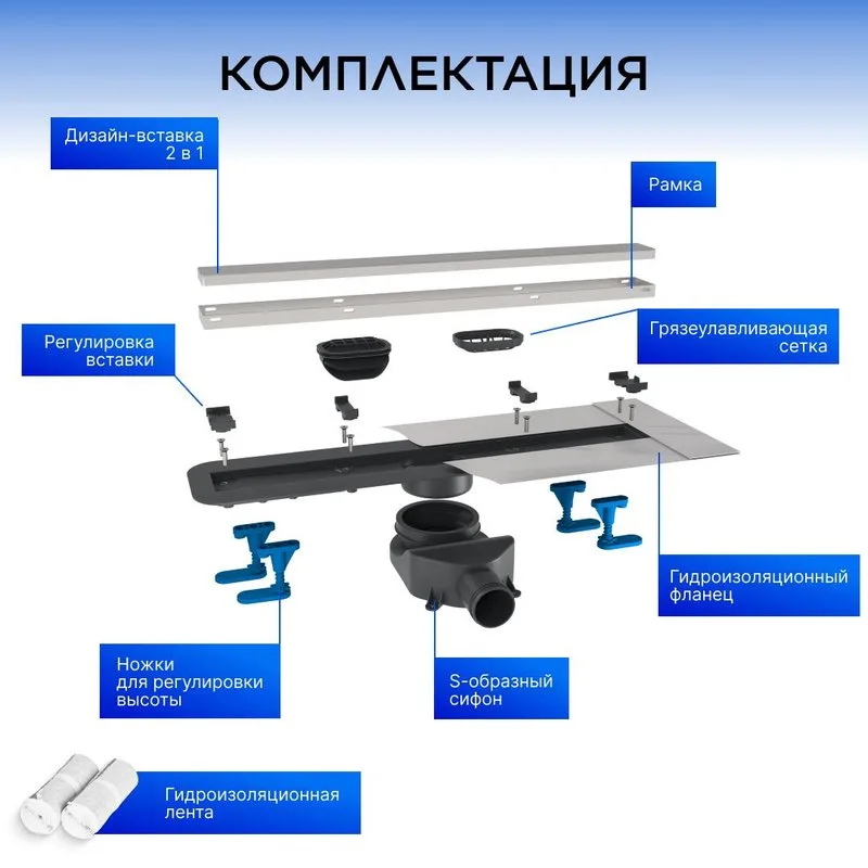 Душевой трап (лоток) BETTOSERB Premium Line 850, с решеткой Sancos — официальный сайт